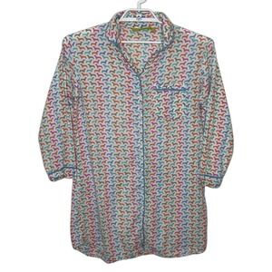 Rock Flower Paper‎ Pajama Sleep Shirt Women M Dachshund Dog Novelty Print Cotton